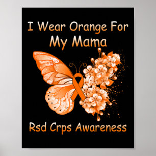Butterfly Ich trage Orange für meine Mama Rsd Crps Poster