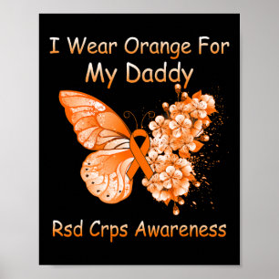Butterfly Ich trage Orange für meinen Daddy Rsd Cr Poster