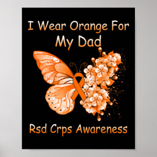 Butterfly Ich trage Orange für meinen Vater Rsd Cr Poster