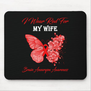 Butterfly Ich trage Rot für meine Ehefrau Hirnaneu Mousepad