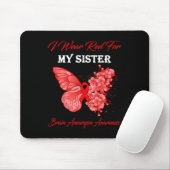 Butterfly Ich trage Rot für meine Schwester Gehirn Mousepad (Mit Mouse)