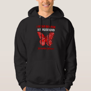 Butterfly Ich trage Rot für meinen Mann Hemophilia Hoodie
