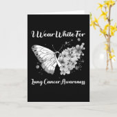 Butterfly Ich trage Weiß für Lungenkrebs-Bewusstse Karte (Gelbe Blume)