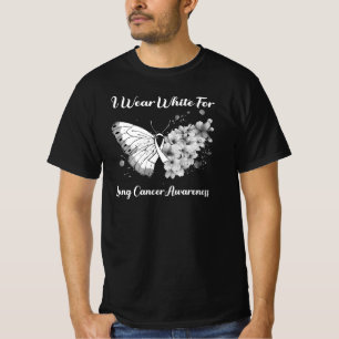 Butterfly Ich trage Weiß für Lungenkrebs T-Shirt