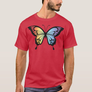 Butterfly Illustration Design Regenbogen Detaillie T-Shirt