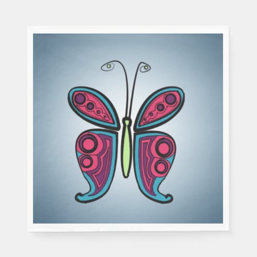 Butterfly-Illustration Serviette (Vorderseite)