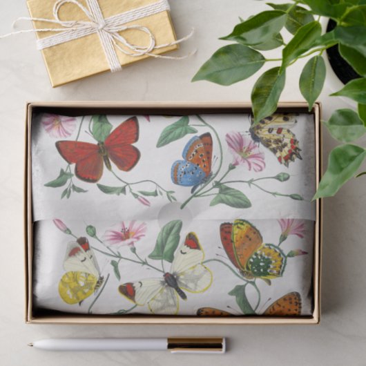 Butterfly Illustration Tissue Paper Seidenpapier (Geschenk)