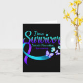 Butterfly Im A Survivor Suicide Prevention Awaren Karte (Gelbe Blume)