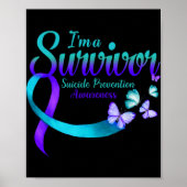 Butterfly Im A Survivor Suicide Prevention Awaren Poster (Vorne)