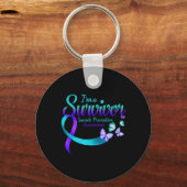 Butterfly Im A Survivor Suicide Prevention Awaren Schlüsselanhänger (Vorderseite)