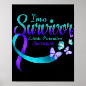 Butterfly Im A Survivor Suicide Prevention Awarene Poster (Vorne)