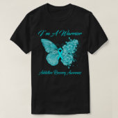 Butterfly I'm A Warrior Addiction Recovery Awarene T-Shirt (Design vorne)