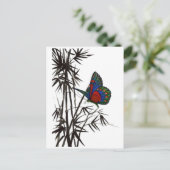 Butterfly in Bamboo Postkarte (Stehend Vorderseite)
