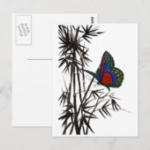 Butterfly in Bamboo Postkarte (Vorne/Hinten)