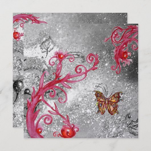 BUTTERFLY IN GLITZERN Elegantes Hochzeitseis aus M Einladung (Vorne/Hinten)