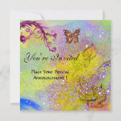 BUTTERFLY IN LILA GLITZERN Elegantes Hochzeitsfest Einladung (Rückseite)