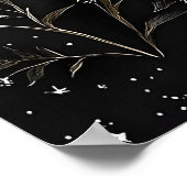 Butterfly In Moon Dark Flower Garden, Moody Moth Poster (Ecke)