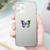 Butterfly in Rainbow Colours Aufkleber (Telefon)