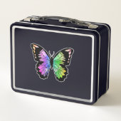 Butterfly in Rainbow Colours Metall Brotdose (Rückseite)