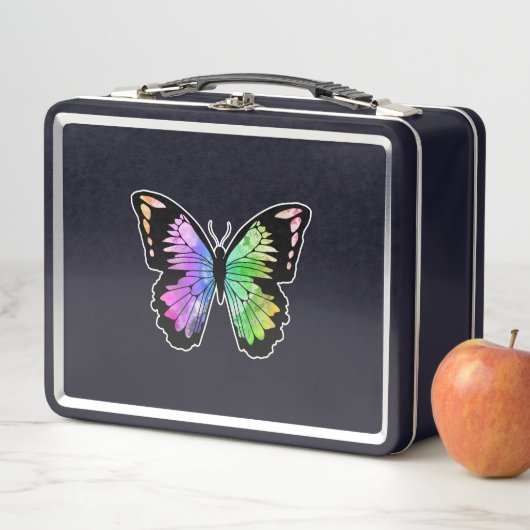 Butterfly in Rainbow Colours Metall Brotdose (Beispiel)