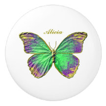 Butterfly Individuelle Name Emerald Lila Keramik K