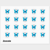 Butterfly Individuelle Name Grade School Sticker L (Blatt)
