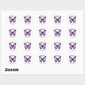 Butterfly Individuelle Name Grade School Sticker L (Blatt)