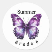 Butterfly Individuelle Name Grade School Sticker L (Vorderseite)