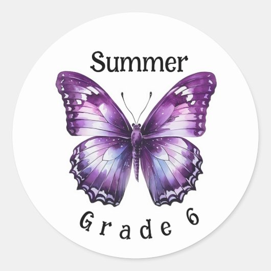 Butterfly Individuelle Name Grade School Sticker L (Vorderseite)