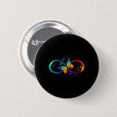 Butterfly Infinity Symbol Kunst Autismus Bewusstse Button (Vorne & Hinten)