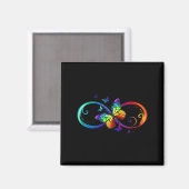Butterfly Infinity Symbol Kunst Autismus Bewusstse Magnet (Vorderseite/Rückseite)