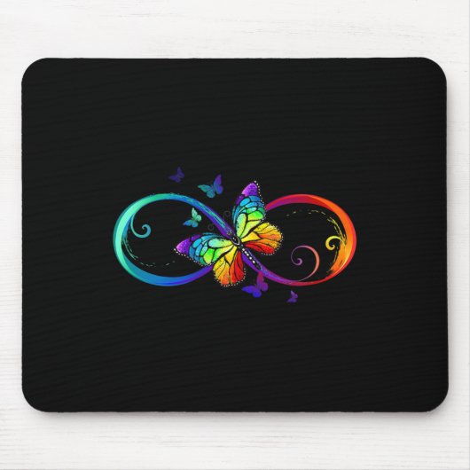 Butterfly Infinity Symbol Kunst Autismus Bewusstse Mousepad (Vorne)