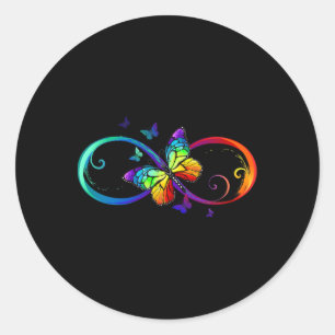 Butterfly Infinity Symbol Kunst Autismus Bewusstse Runder Aufkleber