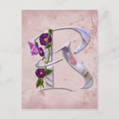 Butterfly Initial R Postkarte (Vorderseite)