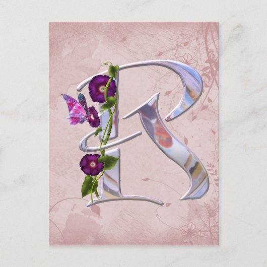 Butterfly Initial R Postkarte (Vorderseite)