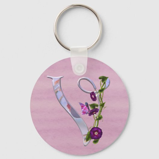 Butterfly Initial V Schlüsselanhänger (Vorderseite)