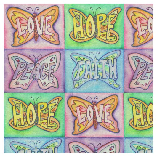 Butterfly Inspiration Word Kunststoffe Stoff (Nahaufnahme)