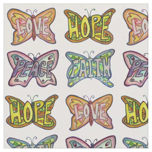 Butterfly Inspiration Word Kunststoffe Stoff (Nahaufnahme)