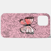 Butterfly iPhone Case mit Rose (Rückseite (Horizontal))