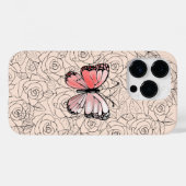 Butterfly iPhone Case mit Rose (Rückseite (Horizontal))