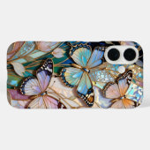 Butterfly iPhone Case Stained Glass Floral (Rückseite (Horizontal))