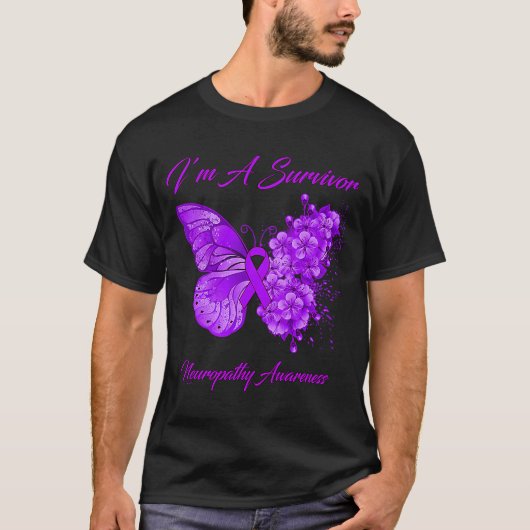 Butterfly Iu2019m Ein Überlebender Neuropathie Bew T-Shirt (Vorderseite)
