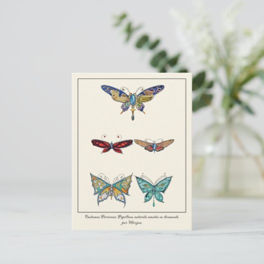 Butterfly Jewelen Zierbrocken Postkarte (Stehend Vorderseite)