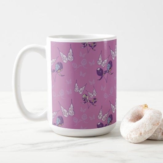Butterfly Joy Classic Tasse (Lila) (Mit Donut)