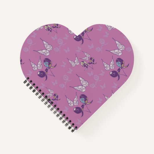 Butterfly Joy Heart Shaped Spiral-Bound Notebook Notizblock (Vorderseite)