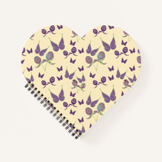 Butterfly Joy in Cream Heart Shaped Notebook Notizblock