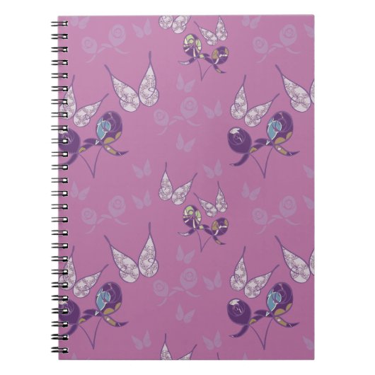 Butterfly Joy Spiral-Bound Notebook (Lila) Notizblock (Vorderseite)