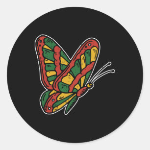 Butterfly Juneteenth Blm Black History African Ame Runder Aufkleber