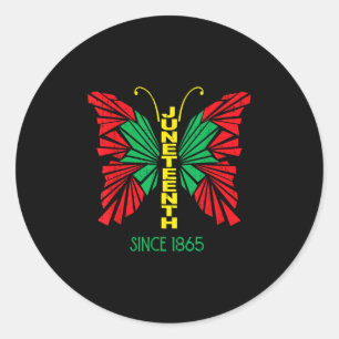 Butterfly Juneteenth Freedom - 19. Juni 1865 Afro Runder Aufkleber