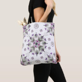 Butterfly Kaleid Print Tote Bag, Lila & grau Tasche (Von Nahem)